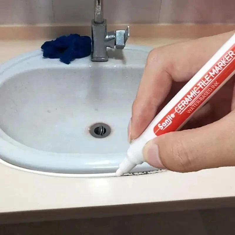 1/3 Pcs Waterproof White Marker Pen Wall Seam Repair Tiles Grout Markers Pens Floor Bathroom Decontamination Paint Brush Tools
