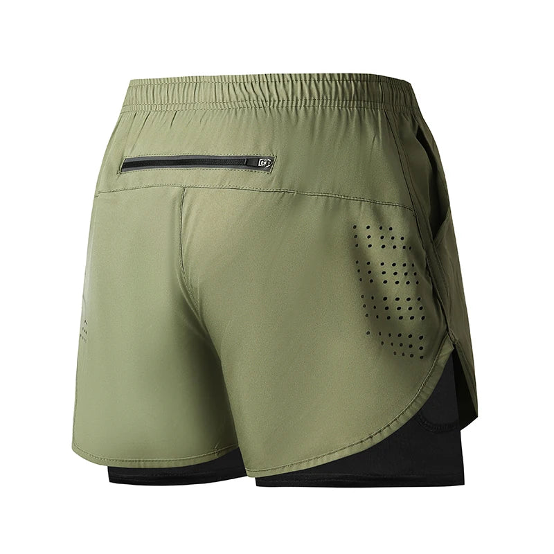 Short de course pour hommes séchage rapide Fitness noir Double couche Shorts hommes nouveau Sport entraînement musculation pantalon court