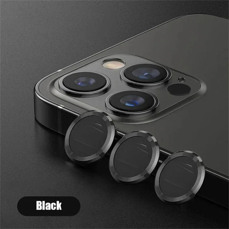 Lot de 2 à 3 protections d'objectif en métal pour iPhone 11, 12, 13, 14, 15 Pro Max, 15, 14 Plus, 13, 12 Mini et iPhone 14 Pro Max