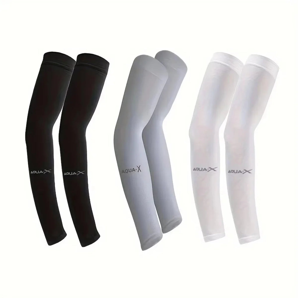3 pièces manches de glace manches de protection solaire pour hommes manches de protection solaire d'été manches en soie glacée gants de cyclisme en plein air bras