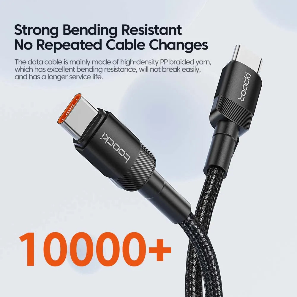 Toocki 100W Type C vers USB C câble PD 3.0 Charge rapide 4.0 Charge rapide Type C vers Type C pour iPhone 15 Macbook Samsung Xiaomi