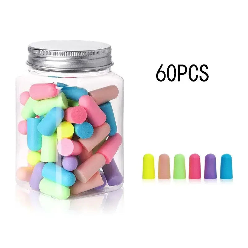 Bouchons d'oreilles en mousse, Type balle, Anti-bruit, pour dormir, multicolore, 24/60/120 pièces