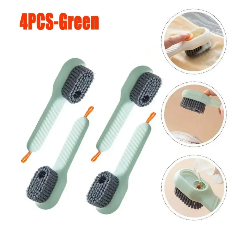 Brosse à chaussures multifonction à la mode, poils doux, liquide rempli, nettoyage de chaussures, accessoires de maison, outils de cuisine propres