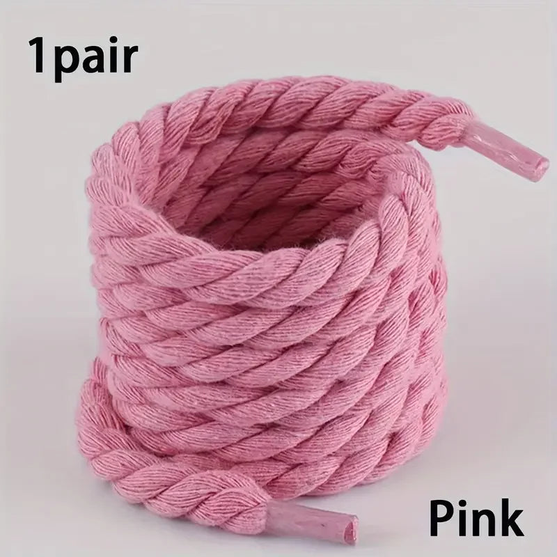 Lacets tressés faits main - Accessoires de chaussures en toile épaisse et résistante pour chaussures légères