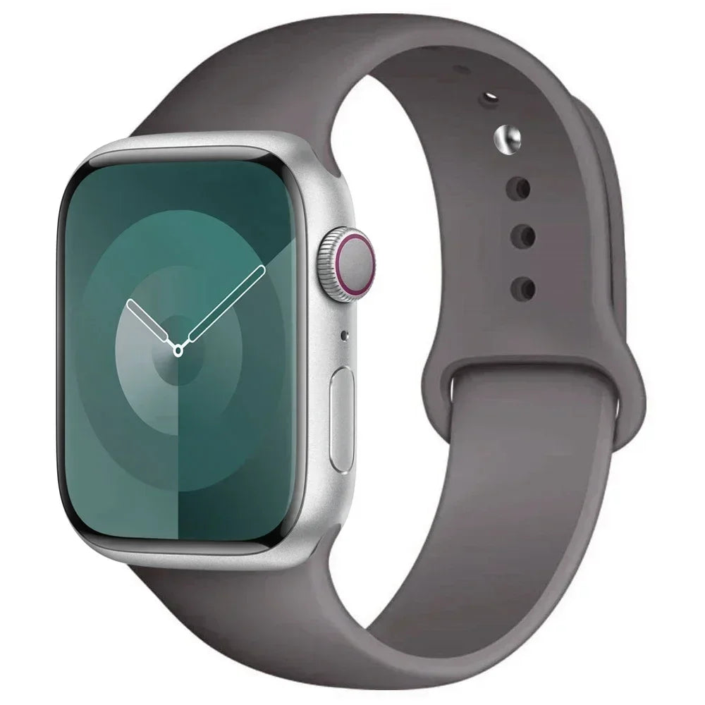 Bracelet en Silicone pour Apple Watch, 44mm 45mm 40mm 41mm 42-46mm, bracelet de sport iwatch série 8 7 6 5 4 9 10 11 SE-Ultra 2/3 49mm
