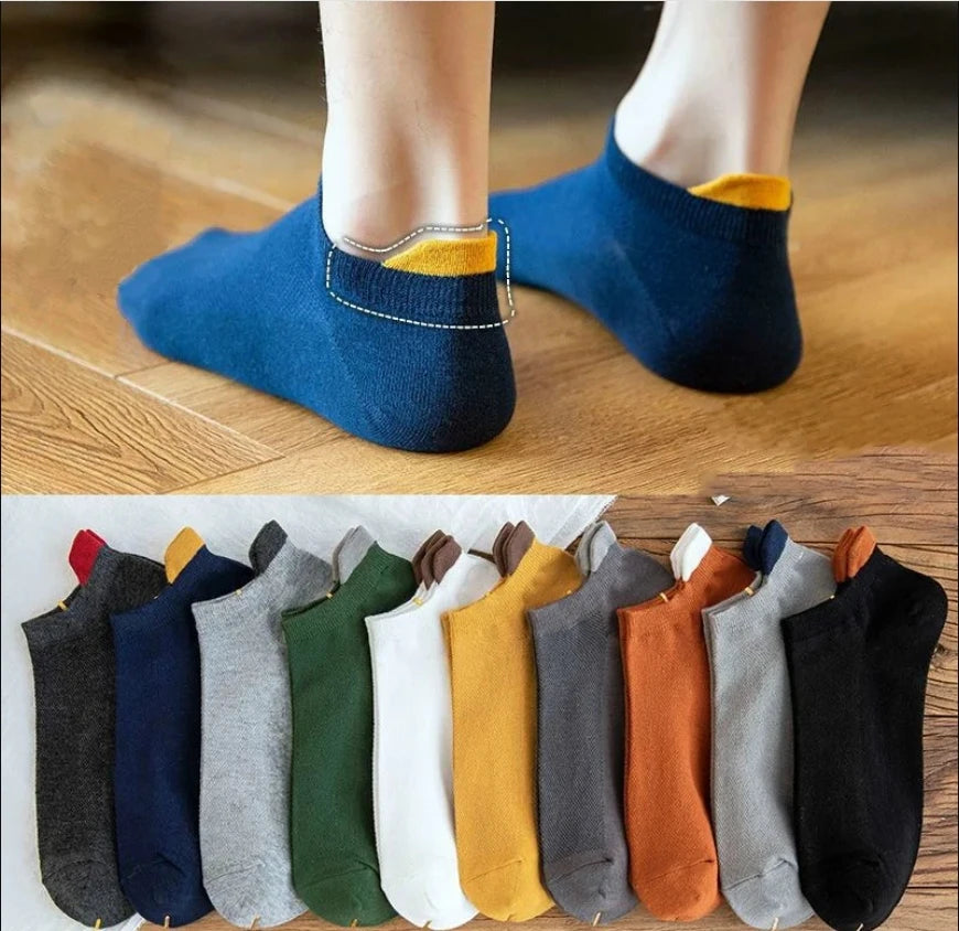 1 paire de chaussettes confortables et respirantes en coton pour hommes, chaussettes d'été pour hommes