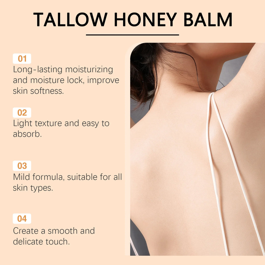 Crème au miel de suif Glow Hydratant Peau Amélioration de l'élasticité Décoloration douce Amélioration de l'opacité Raffermissant Lotion hydratante corporelle