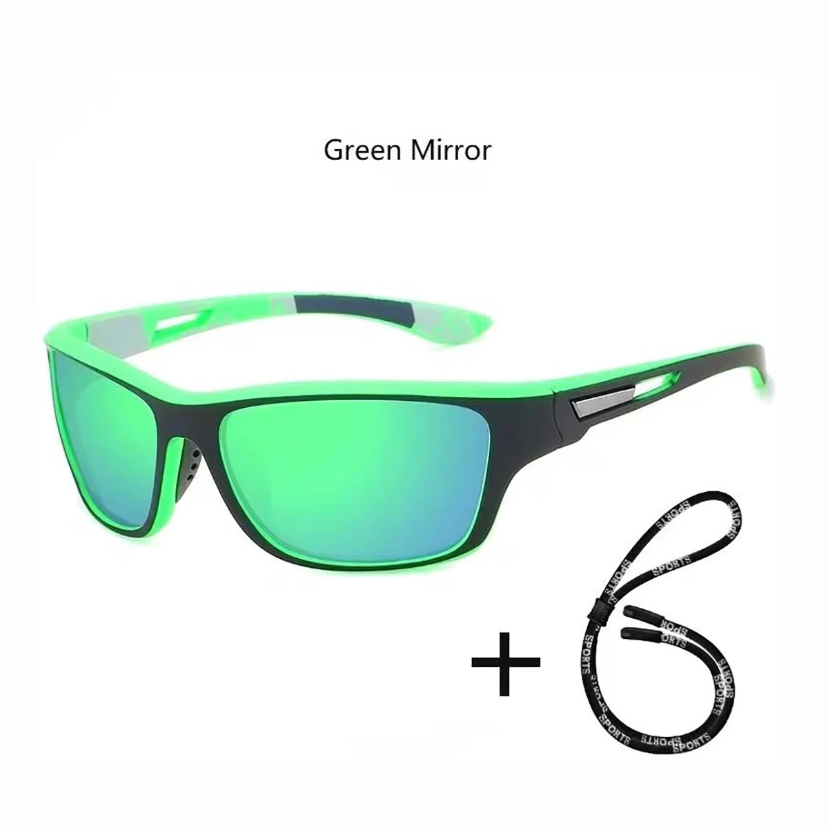 Lunettes de soleil polarisées de sport avec chaîne pour hommes, marque de styliste rétro, cyclisme, escalade, pêche, UV400