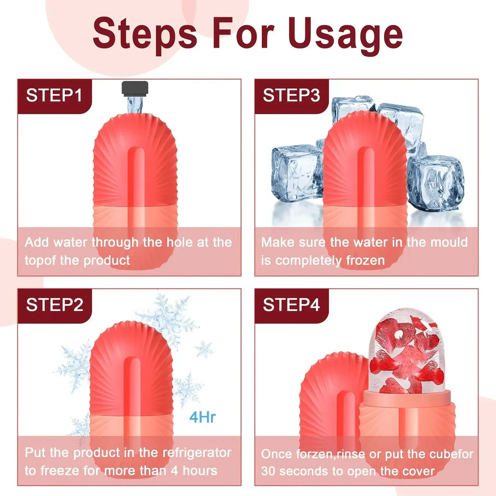 3in1 Stainless Steel Ice Face Roller & Gua Sha Facial Skincare Tool Kit Face Lifting Facial Treatment Reduce Acne Skin Care Tool