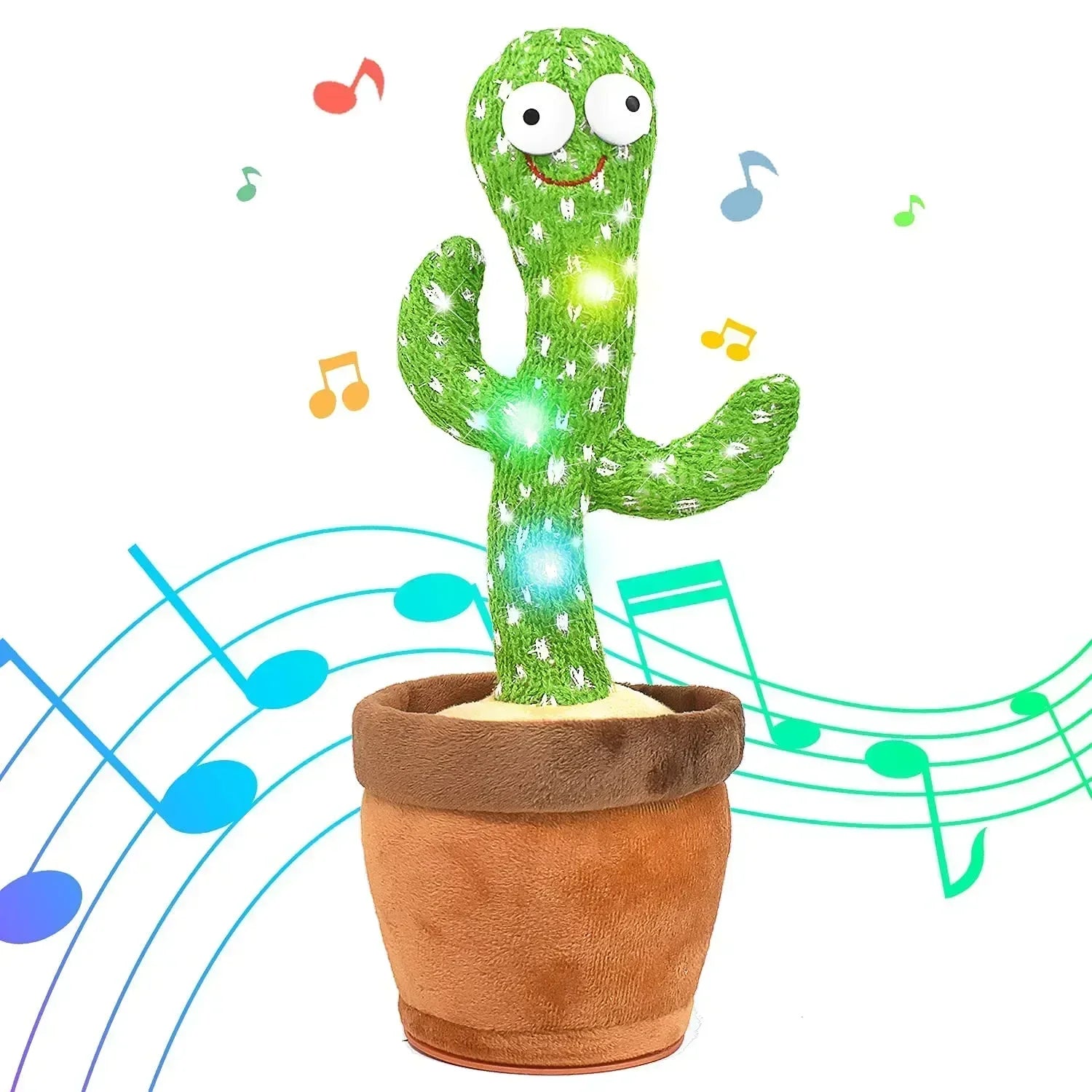 1 cactus parlant rechargeable, avec fonction d'enregistrement et de répétition. Changeur de voix disponible en espagnol, anglais et arabe
