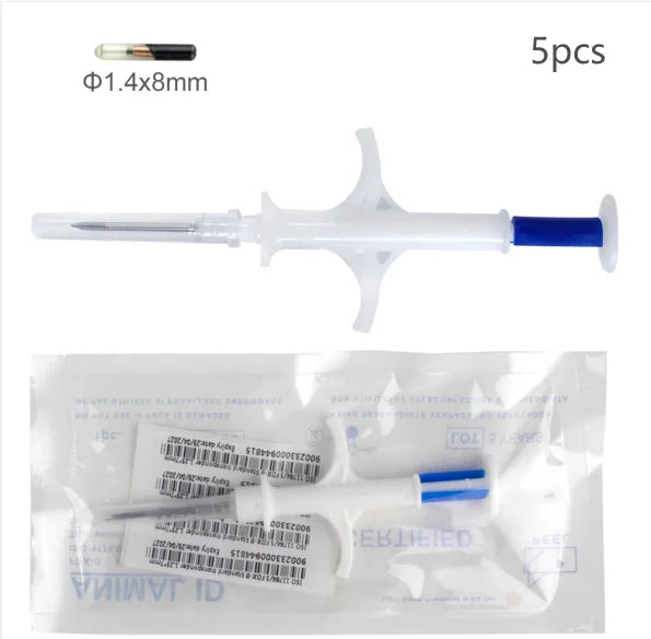 1/5/20 pièces EM4305 Micropuce Norme Internationale 134.2KHz FDX-B Puce D'identification des Animaux Seringue