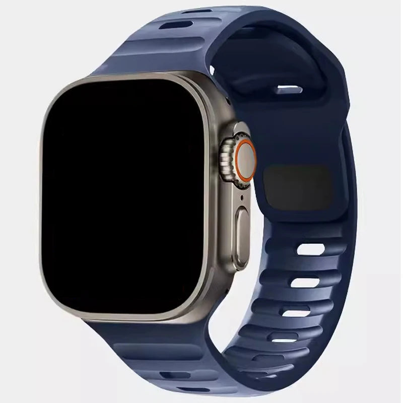 Bracelet en Silicone souple pour Bracelet de montre Apple Ultra 49mm 44mm 45mm 42mm 41mm 42mm 38mm, Bracelet de montre Sport iwatch série 8 7 6 5