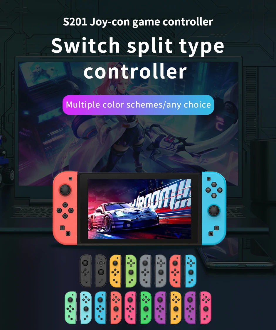 Manette Joy-Con pour Nintendo Switch, manette de jeu sans fil, fonction de réveil turbo