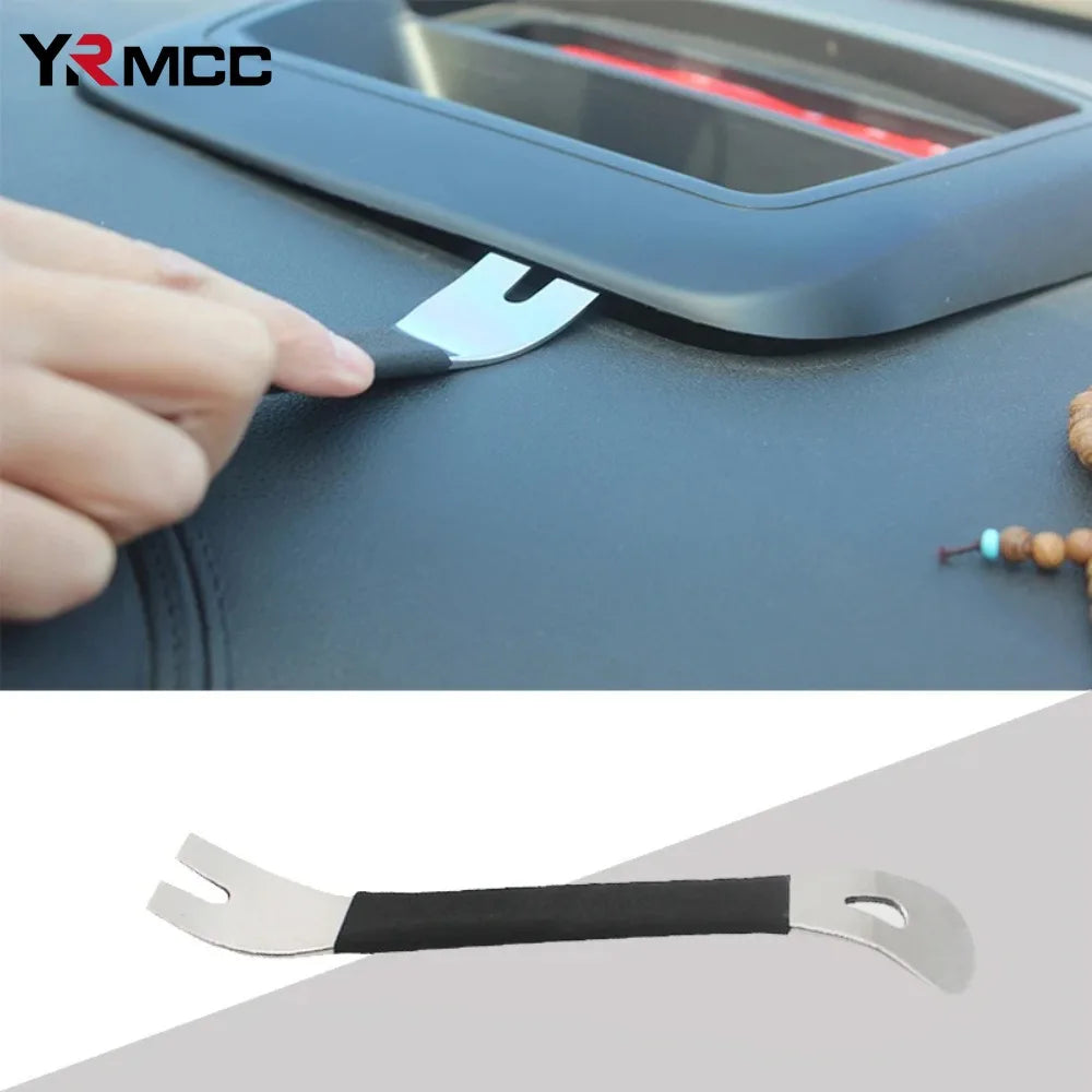 Outil de dépose de garniture de voiture en acier inoxydable, outils durables de retrait de garniture à deux extrémités, niveau de levier, panneau de porte de voiture, pilote de fixation de Terminal Audio