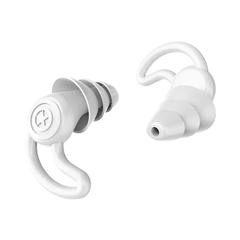 Bouchons d'oreilles en silicone HUAK à 3 couches pour travail et natation – Protection contre le bruit en usine, étanches pour piscines, confortables toute la journée