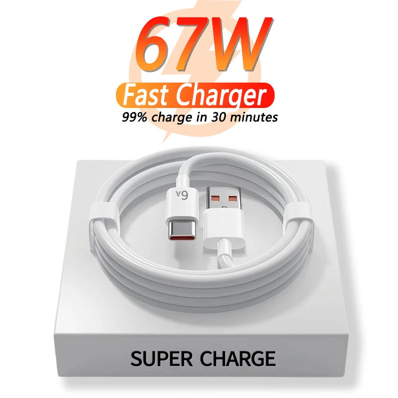 For Xiaomi 67W USB Super Fast Charger Power Adapter Mi 12 11 6A Type C Cable POCO X5 X4 Pro Note 9 10 11 Charging
