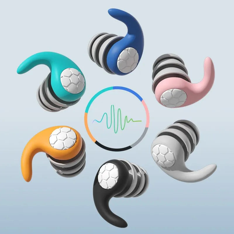Une paire de bouchons d'oreille en silicone souple avec réduction de bruit, étanches, confortables à porter, adaptés pour dormir et nager