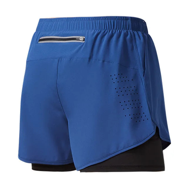 Short de course pour hommes séchage rapide Fitness noir Double couche Shorts hommes nouveau Sport entraînement musculation pantalon court