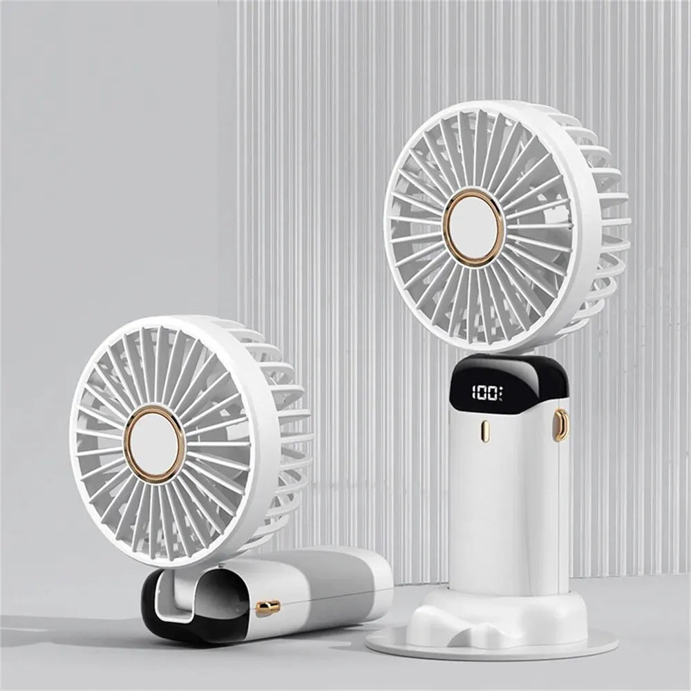 Portable Handheld Personal Rechargeable Fan LED Digital Display 90°Adjustable  Rechargeable Fan , 5 Speed Wind Mini Aromatherapy