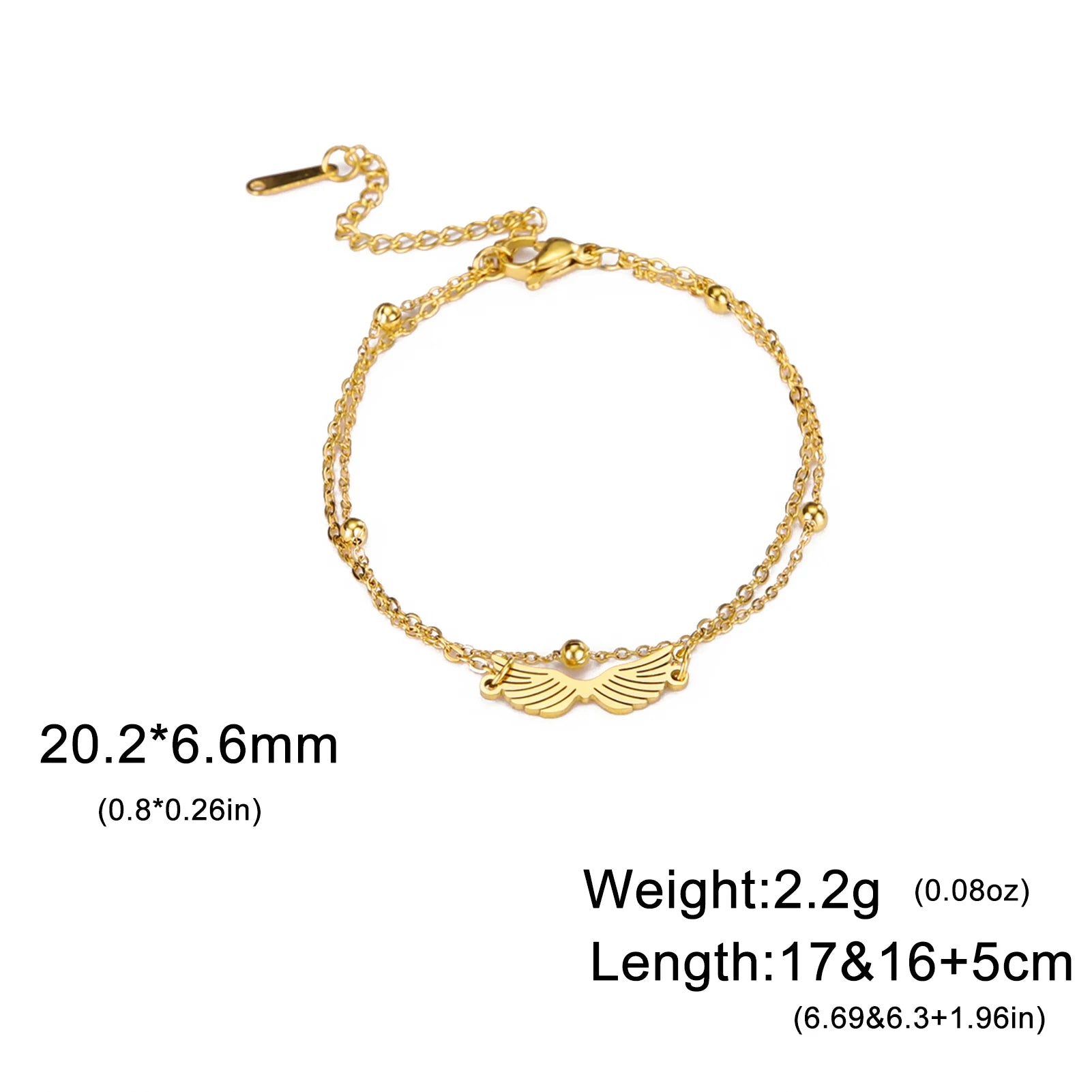 Bracelet pendentif aile d'ange Lucktune pour femme, bracelet à chaîne en acier inoxydable et perles, style Kpop tendance 2025, nouveauté bijou, cadeau de mariage
