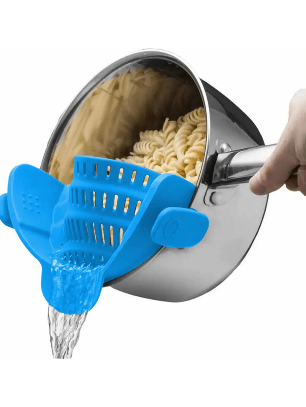 1 passoire à pince réglable en silicone pour casseroles, poêles et bols - Égouttoir manuel pour nouilles et pâtes