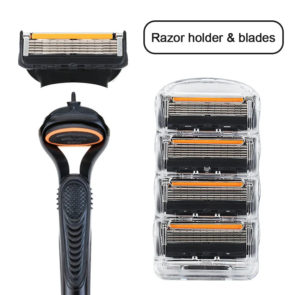 Rasoir de précision Fusion Pro pour homme, 5 lames, 4/12/24 pièces, rasoir électrique 5 couches, tondeuse à barbe, recharges de lames 5 couches