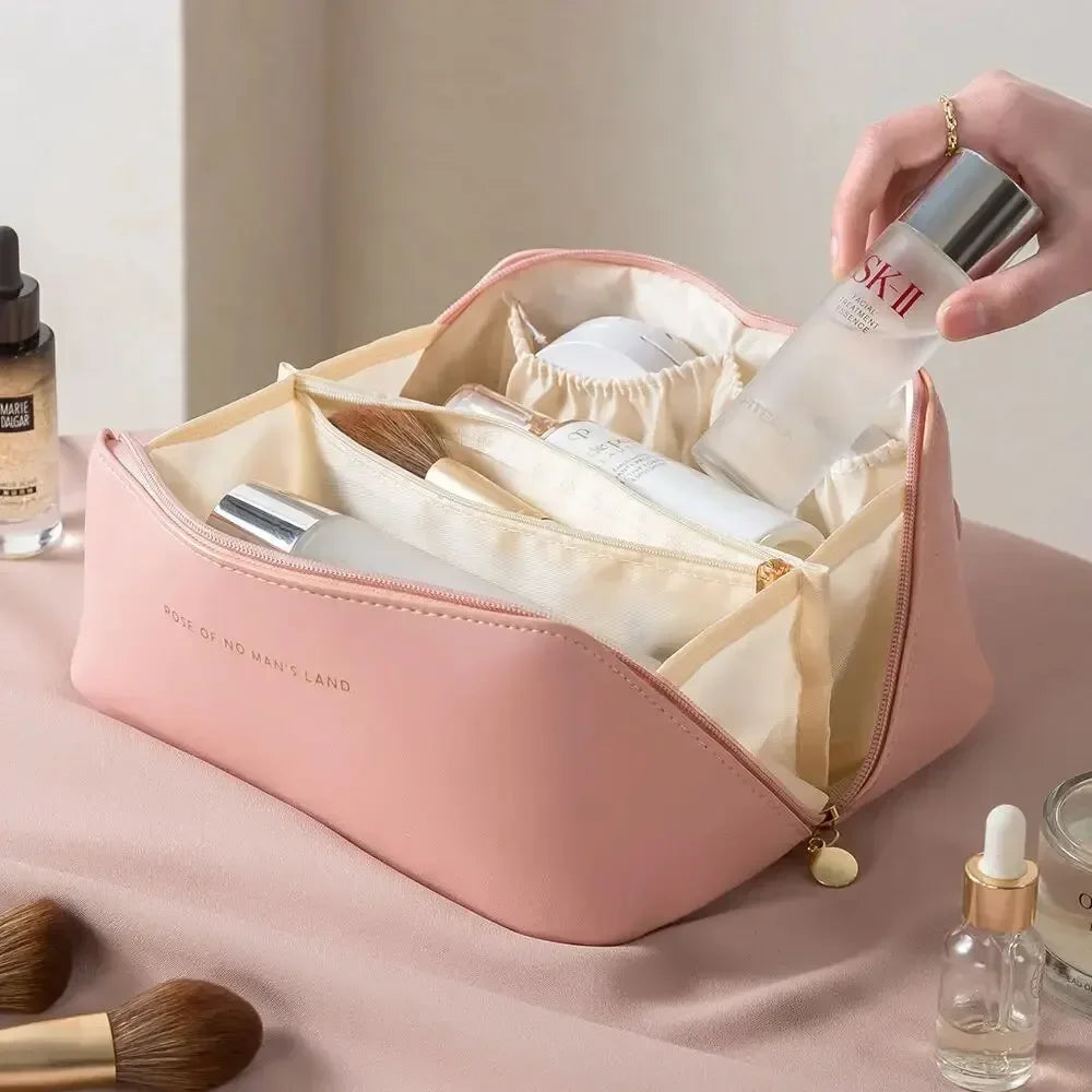 Organisateur de maquillage, trousse de toilette féminine, trousse de maquillage, pochette de rangement, boîte de luxe pour dame, sac à cosmétiques, sac de rangement pour voyage à fermeture éclair