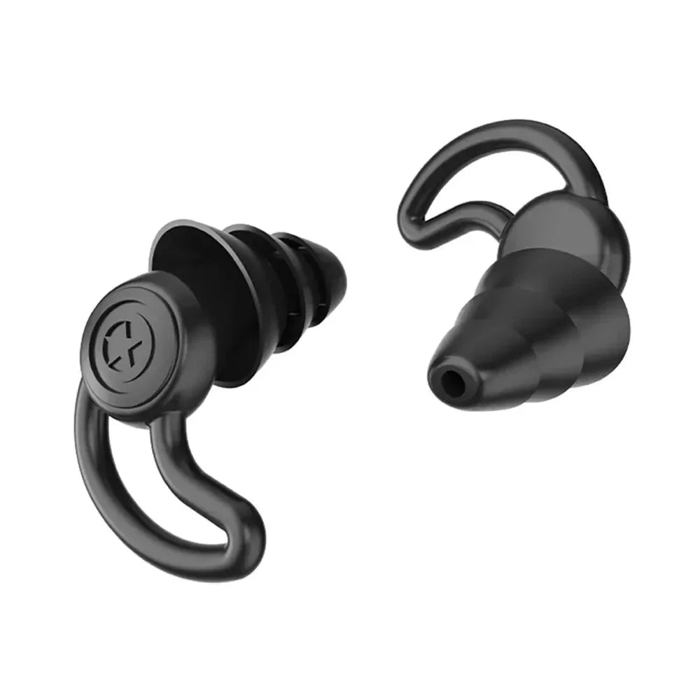 Bouchons d'oreilles en silicone HUAK à 3 couches pour travail et natation – Protection contre le bruit en usine, étanches pour piscines, confortables toute la journée