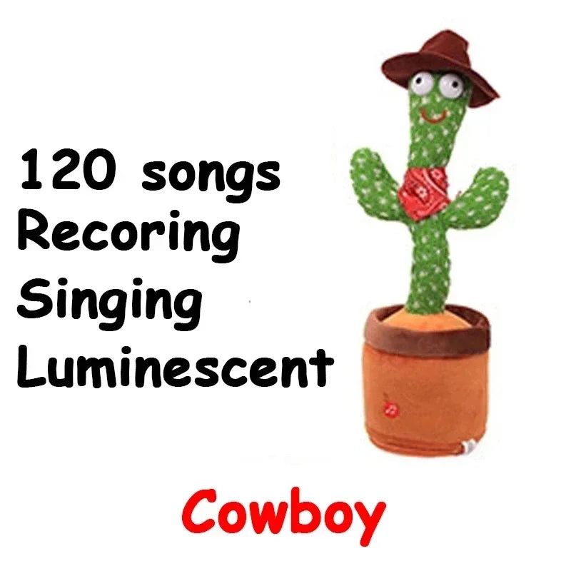 1 cactus parlant rechargeable, avec fonction d'enregistrement et de répétition. Changeur de voix disponible en espagnol, anglais et arabe