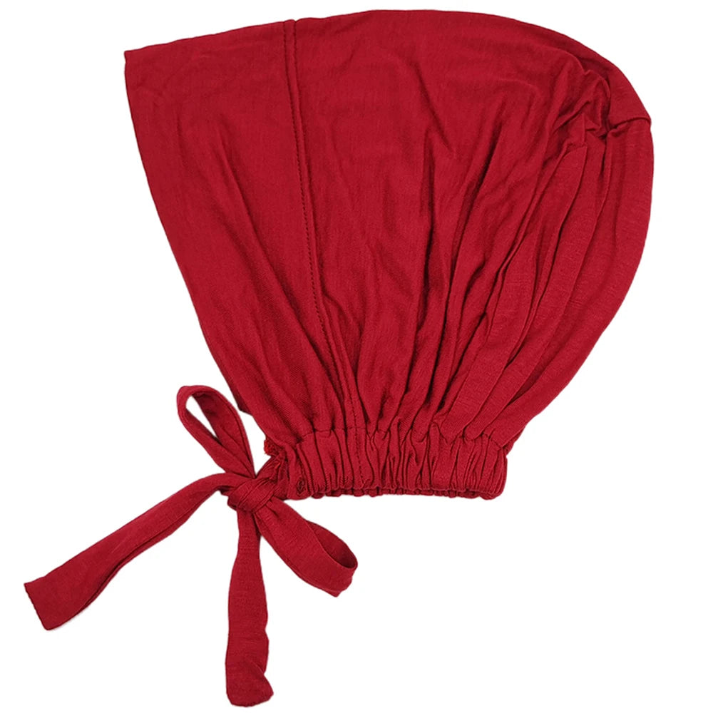 Turban musulman Modal, chapeau intérieur Hijab, sous-écharpe islamique, Bonnet indien, couvre-chef féminin, Turban Mujer Hijab avec corde