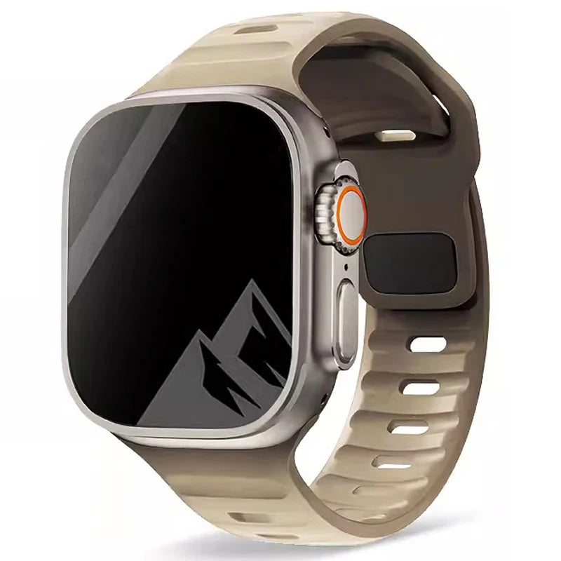 Bracelet en Silicone souple pour Bracelet de montre Apple Ultra 49mm 44mm 45mm 42mm 41mm 42mm 38mm, Bracelet de montre Sport iwatch série 8 7 6 5