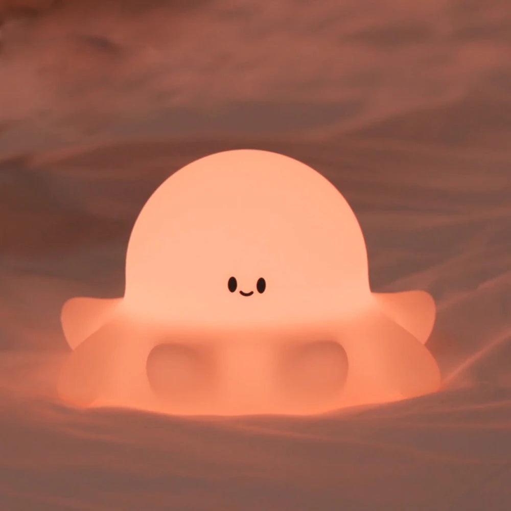 Lampe de nuit mignonne en silicone souple, renard et lapin, veilleuse de chambre d'enfant à intensité variable, rechargeable, avec minuterie et capteur tactile