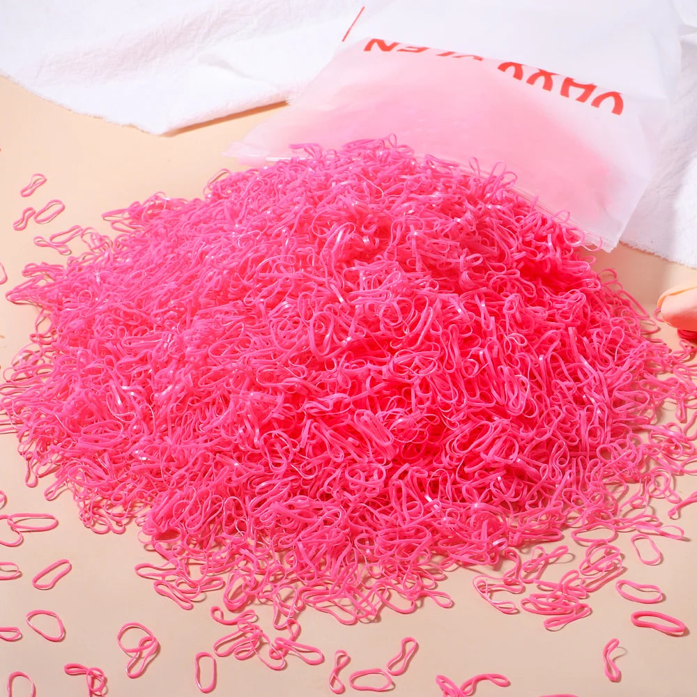 500 pièces/ensemble filles coloré élastique jetable doux élastique cheveux cravate bandeau enfants élastique pour queue de cheval bandes enfants accessoires
