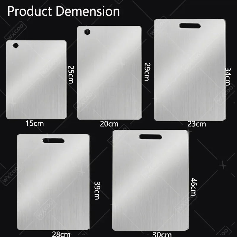 Planche à découper WXCOO 1PCS en acier inoxydable, planche épaisse de cuisine antiadhésive double face pour fruits et viande