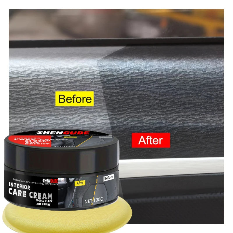1 Piece 100g Car Plastic Repair Agent Recovery Black Luster Car Interior Leather and Panel Update Wax Coating Car Polishing and Repair Coating Cleaning Rejuvenation Repair Wax