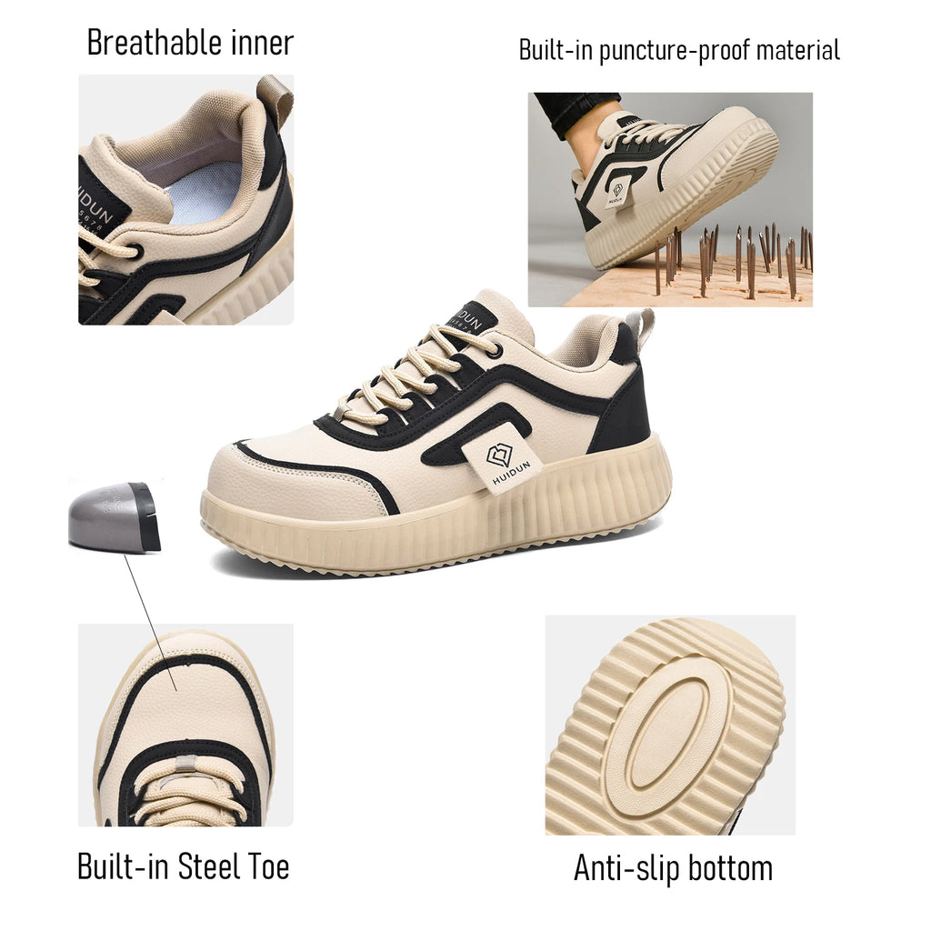 Chaussures de sécurité pour femmes, bottes d'été de luxe, chaussures tendance à embout en acier, anti-perforation, antidérapantes, style décontracté, baskets pour femmes
