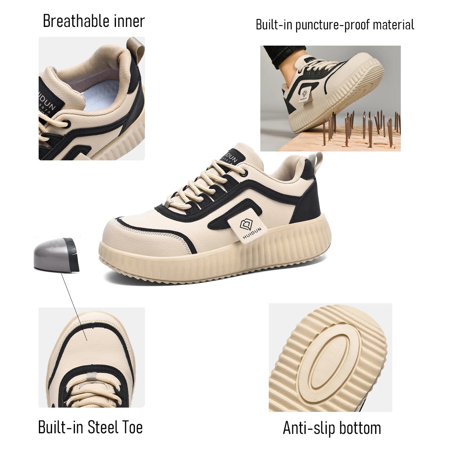 Chaussures de sécurité pour femmes, bottes d'été de luxe, chaussures tendance à embout en acier, anti-perforation, antidérapantes, style décontracté, baskets pour femmes