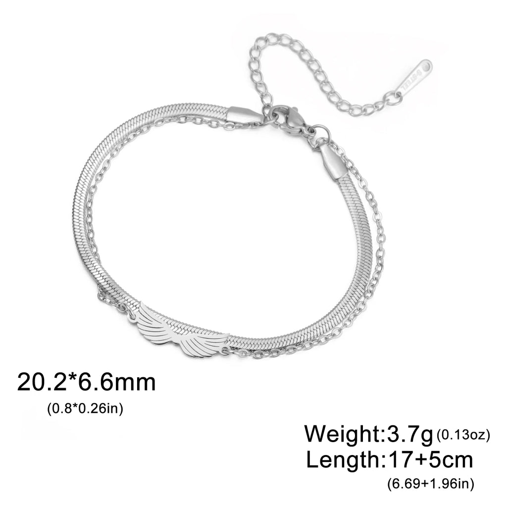 Bracelet pendentif aile d'ange Lucktune pour femme, bracelet à chaîne en acier inoxydable et perles, style Kpop tendance 2025, nouveauté bijou, cadeau de mariage