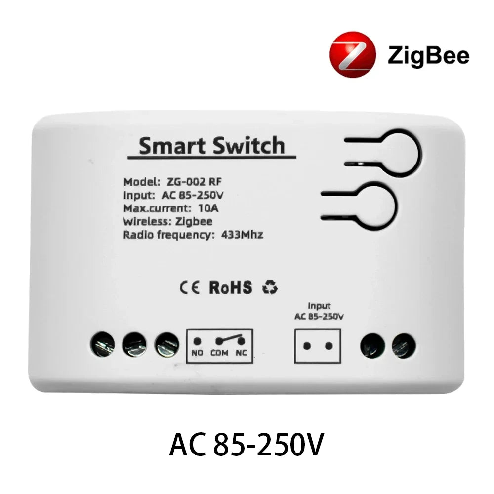 Contrôleur intelligent Zigbee unidirectionnel, interrupteur à distance, module relais pour garage avec disjoncteur intelligent RF433 et minuterie Alexa