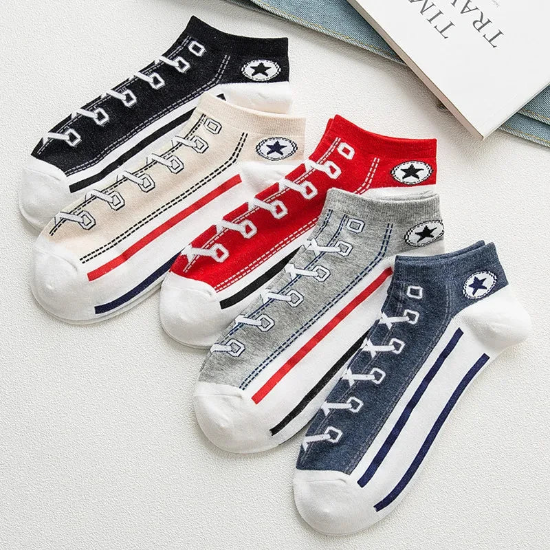 1 paire de chaussettes confortables et respirantes en coton pour hommes, chaussettes d'été pour hommes