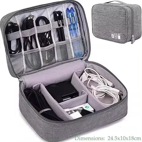 Sac de rangement de câbles étanche, organisateur d'accessoires électroniques numériques, étui de rangement de câbles de voyage Portable pour chargeur de câbles