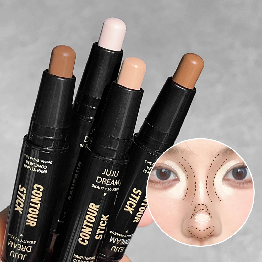 Bâtonnet de précision double embout à double usage pour illuminer et affiner le contour du visage, sculpter le visage et créer un effet liftant