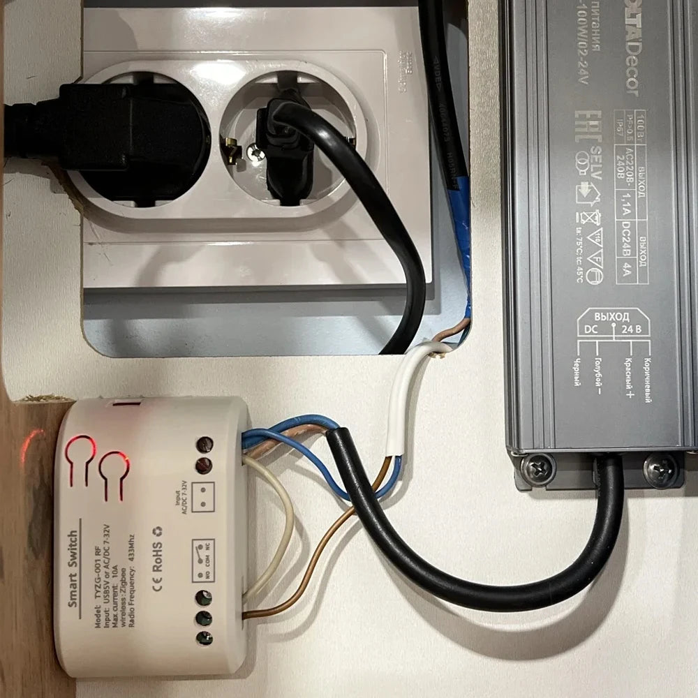 Contrôleur intelligent Zigbee unidirectionnel, interrupteur à distance, module relais pour garage avec disjoncteur intelligent RF433 et minuterie Alexa