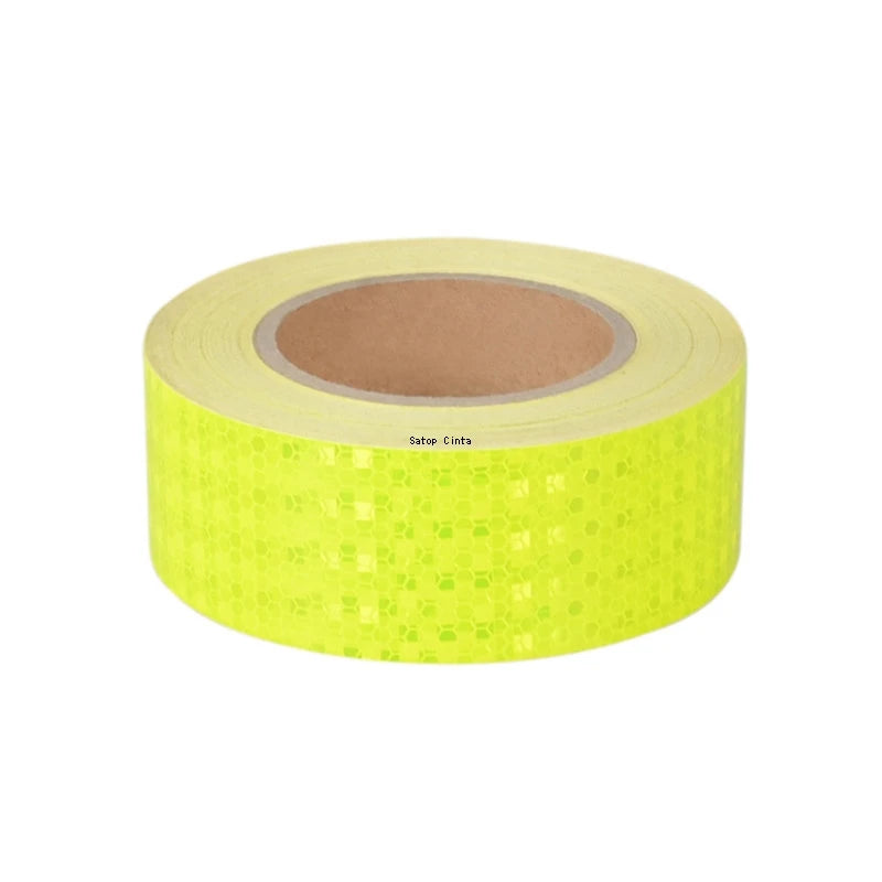 Autocollants réfléchissants jaunes fluorescents pour vélo, 2.5cm/5cm/10cm/20cm x 5m, bande de sécurité d'avertissement étanche à haute visibilité pour véhicule