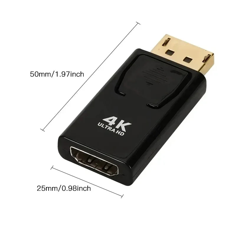 DisplayPort to HDMI-Compatible Adapter 4K/1080P DP to HDMI Adapter Male to Female Video Audio Converter For PC Laptop Projector