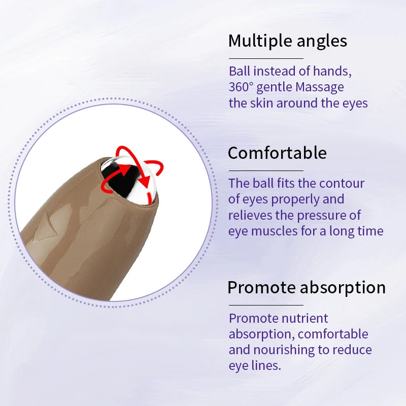 O'CHEAL Crème contour des yeux anti-rides avec bille, sérum hydratant à séchage rapide à l'acide hyaluronique, atténue les ridules