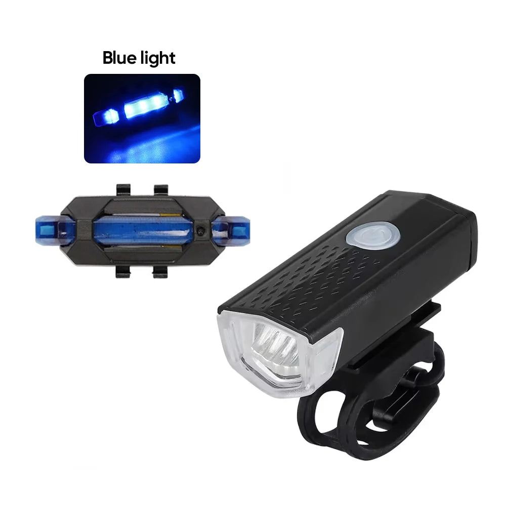 MTB Bike Front Lights USB LED Rechargeable Waterproof Mountain Bike Headlight Bicycle Safety Warning Light Cycling Accessories