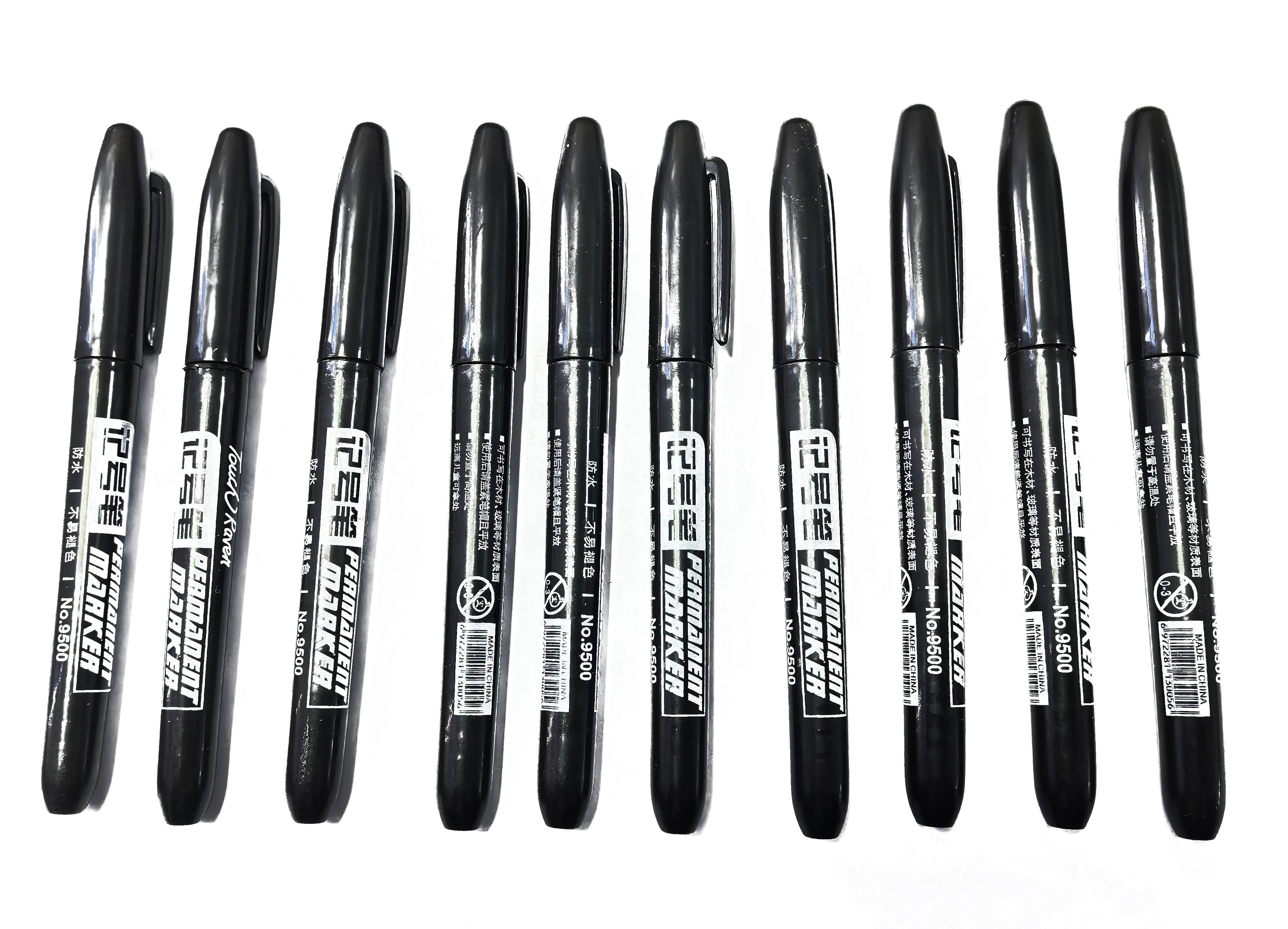 6PCs/Set Permanent Marker Pen Fine Point Waterproof Markers Thin Nib Crude Nib Black Blue Red Ink 1.5mm Fine Color Marker Pens