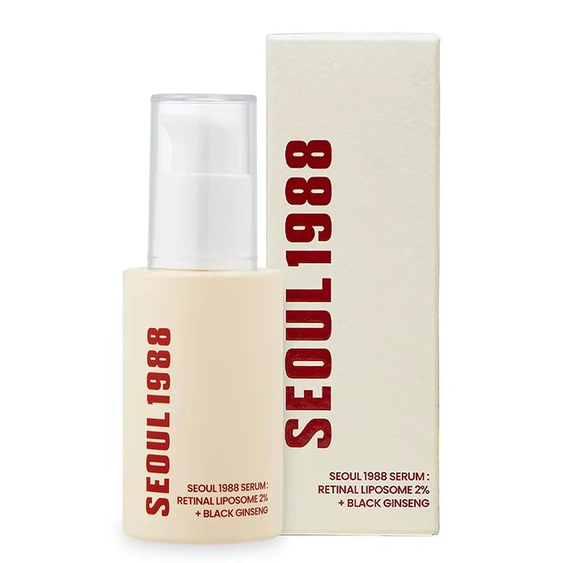 Séoul 1988 Coffret Sérum Crème Yeux et Visage au Rétinol et Ginseng - Soin Raffermissant, Hydratant, Anti-âge, Atténue les rides et ridules