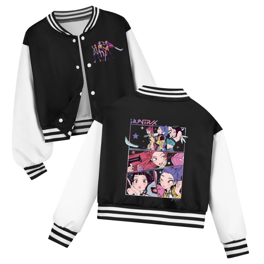 Tenue de baseball K-Pop pour enfants Huntrix, sweat-shirts à capuche décontractés printemps-automne, vêtements pour garçons et filles, déguisement pour bébés et enfants